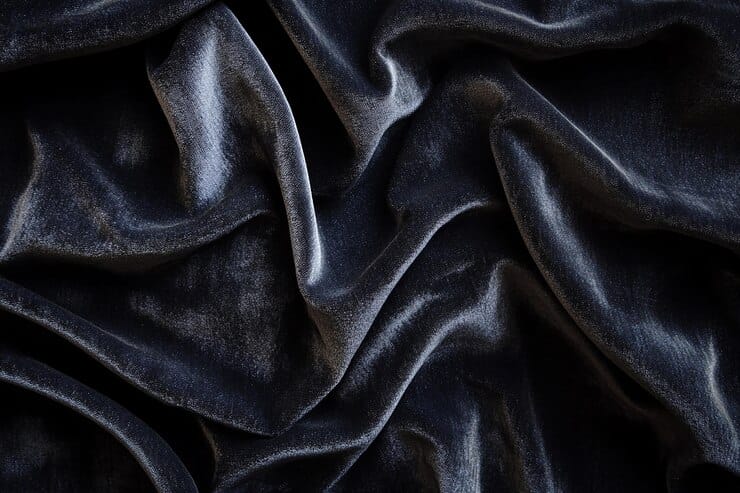 Silk velvet fabric - Black hot